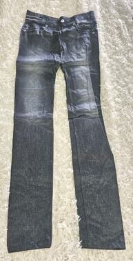 Genie Slim Jeggings Faux Denim Jean Print Leggings Stretchy High Waist Plus 2X